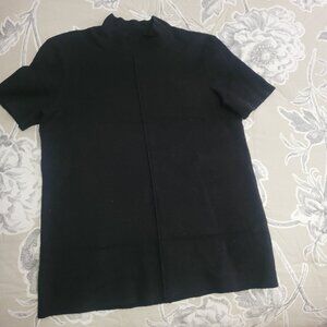 Premise Black Short Sleeve Mock Turtleneck Knit Top Small